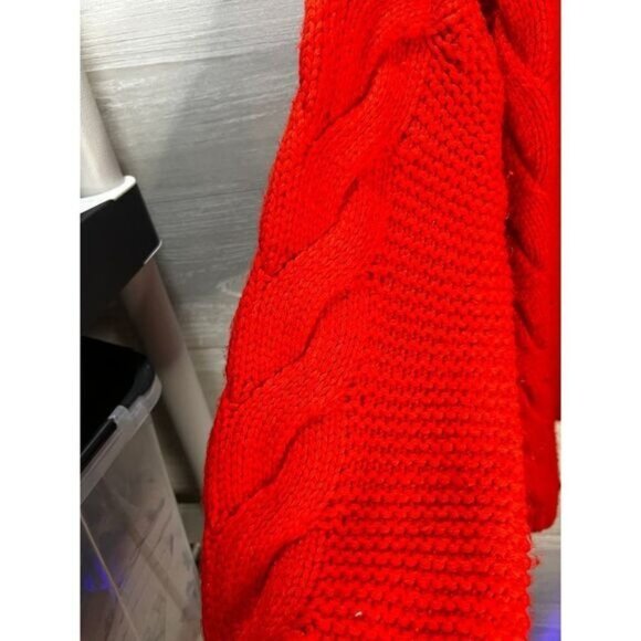 Forever 21 Cable Knit Open Cardigan Orange Small - Picture 4 of 5